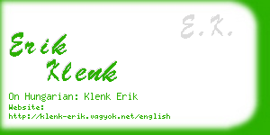 erik klenk business card